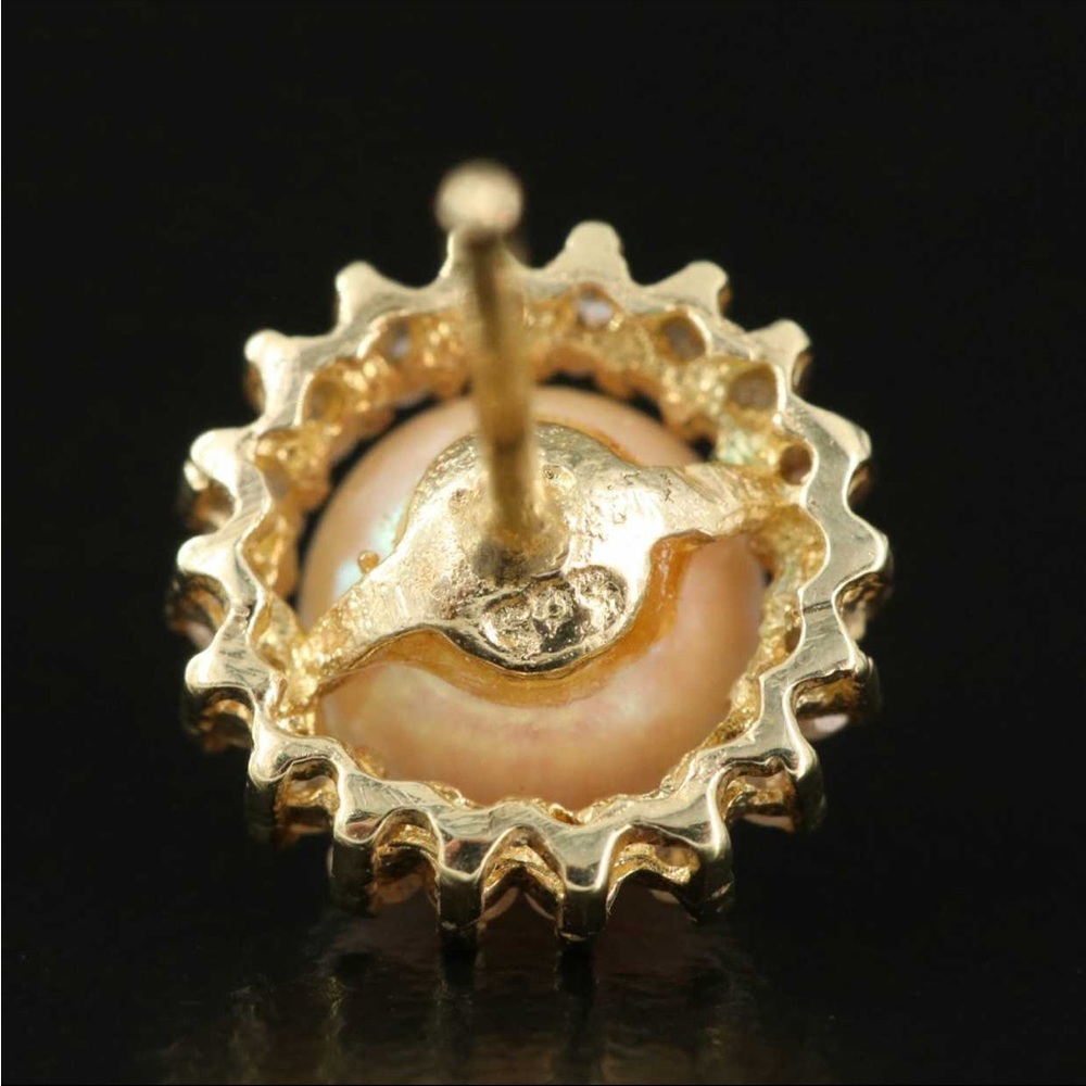 Pearl and Diamond Earrings - Picture 4 of 4